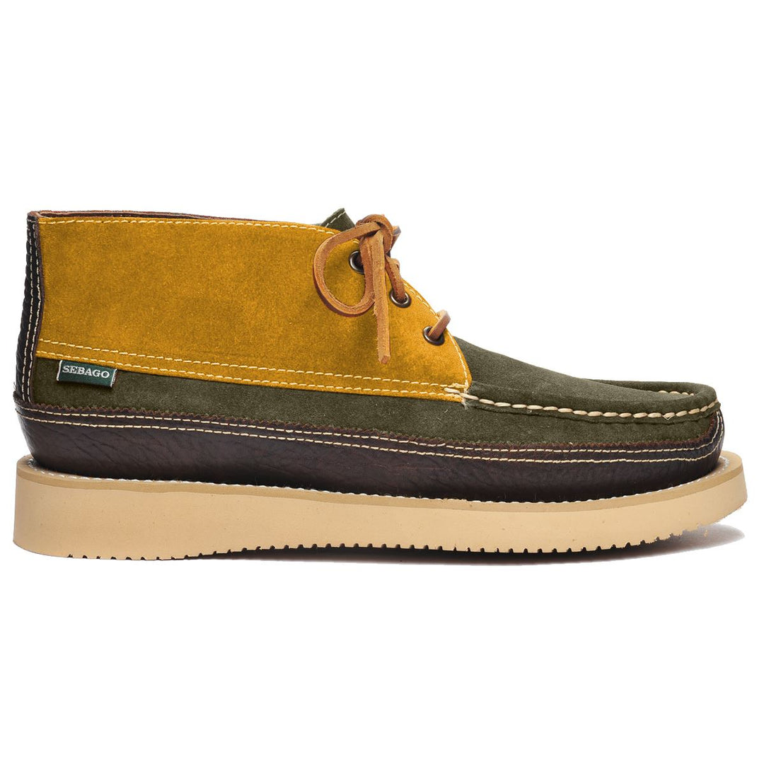 Miwak Suede Canoe Moc - Cognac & Mustard & Dark Green & Dark  display picture 2