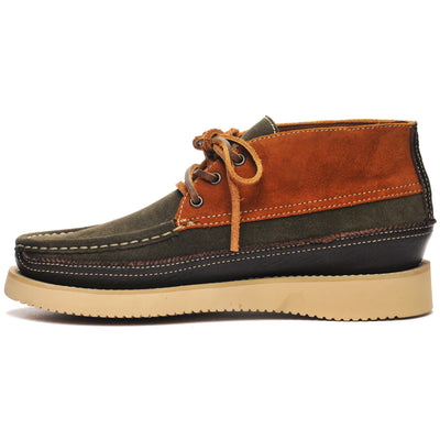 Miwak Suede Canoe Moc - Cognac & Mustard & Dark Green & Dark Brown