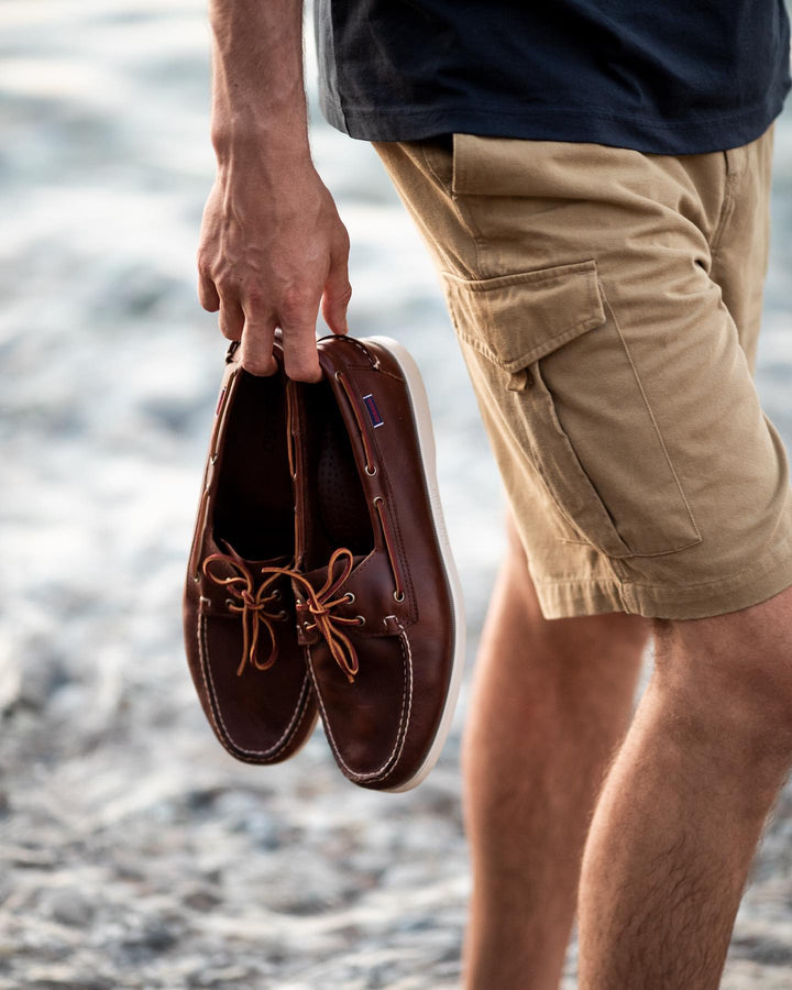靴 Shinzone SEBAGO DOCKSIDES PORTLAND WAXED Portland Waxed - Brown Honey – Sebago-USA