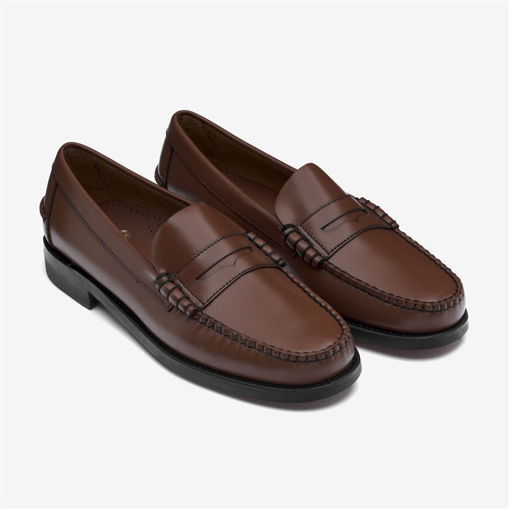 Sebago Penny Loafers Mens Size 12D Brown Leather Slip On Classic Shoes Crest Men main image 3