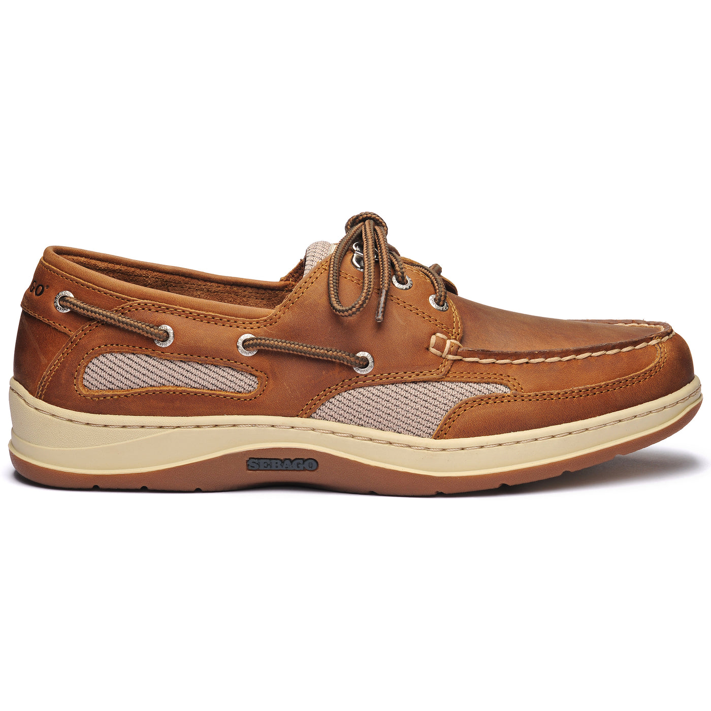 Men's Boat Shoes | Sebago | Marine | Clovehitch II Fgl Waxed | Tan | Side View