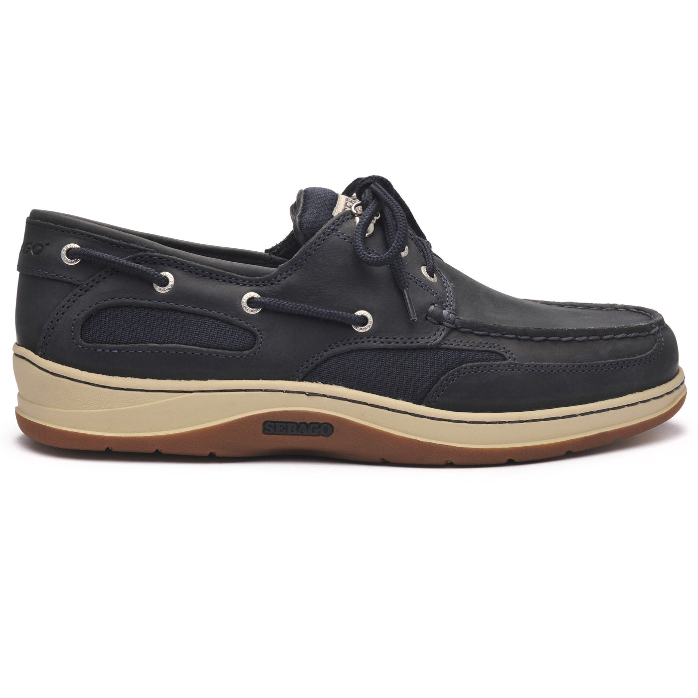 Men's Boat Shoes | Sebago | Marine | Clovenhitch II | Navy Blue | Side View