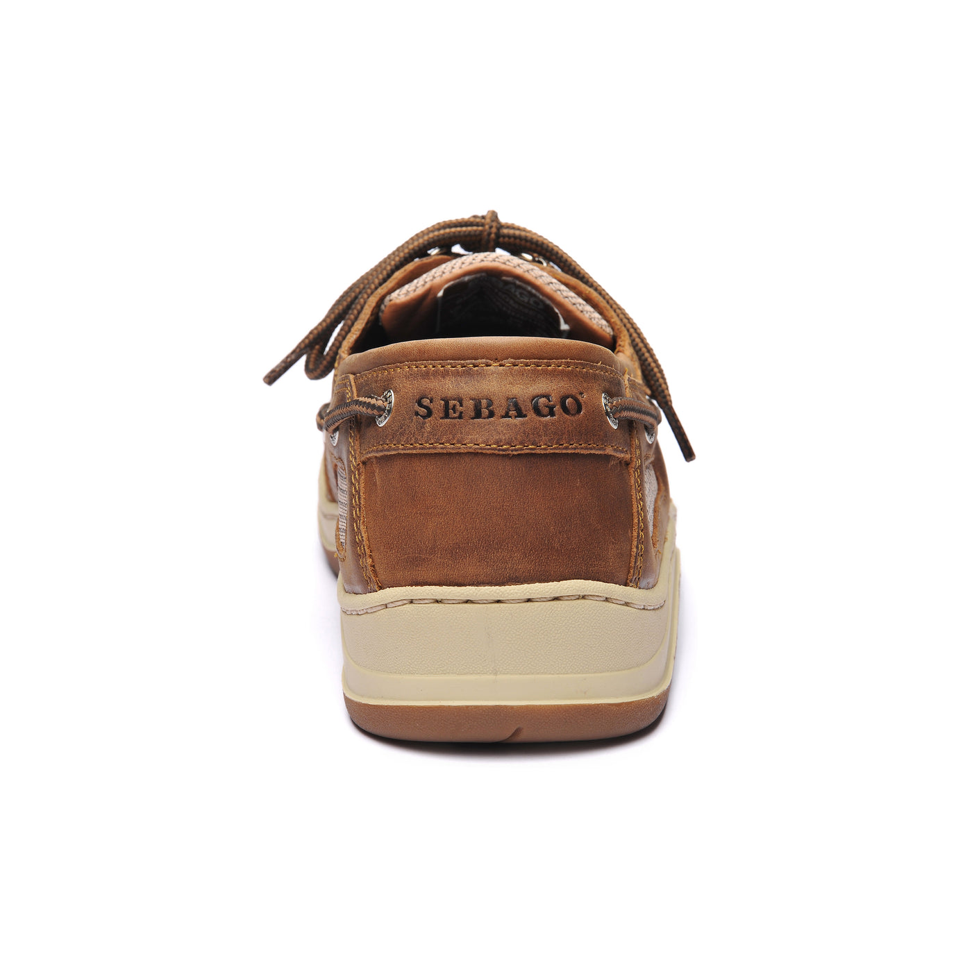 Men's Boat Shoes | Sebago | Marine | Clovenhitch II | Brown Cinnamon | Heel View