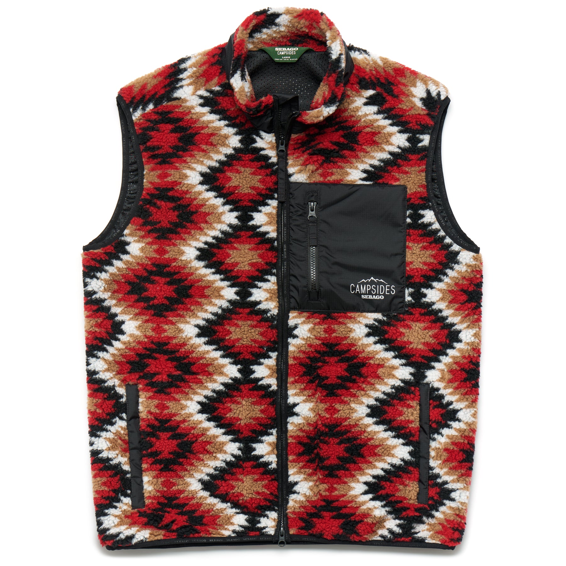 Parsonsway Vest - Red & Black & White & Beige Navajo – Sebago-USA