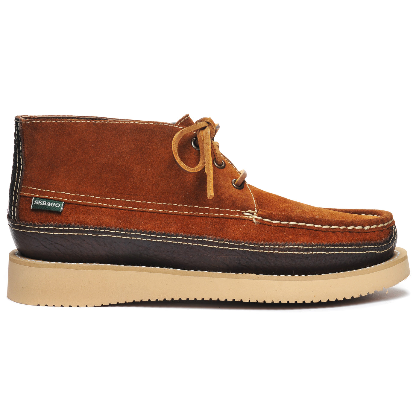 Miwak Suede Canoe Moc Cognac Dark Brown