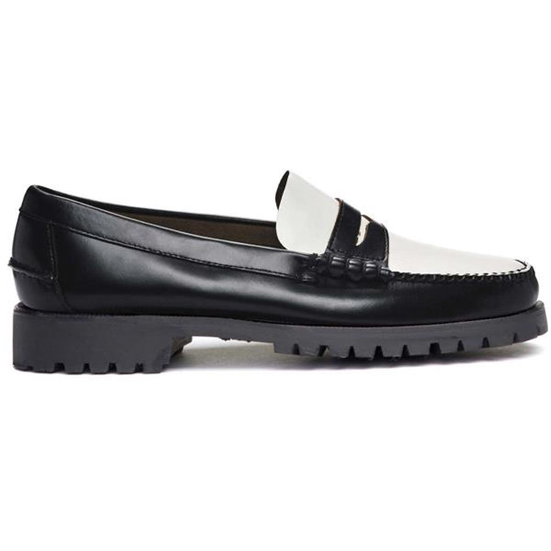 Fashion black and white loafer shoes