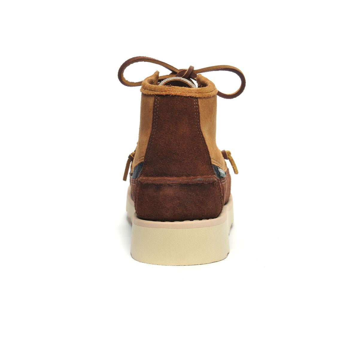 Women's Moc Boots | Sebago | Campsides | Cayuga Mid | Tan & Papyrus & Brown | Heel View