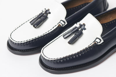 Women's Loafers | Sebago | Citysides | Classic Will | Navy Blue & White | Tassel View