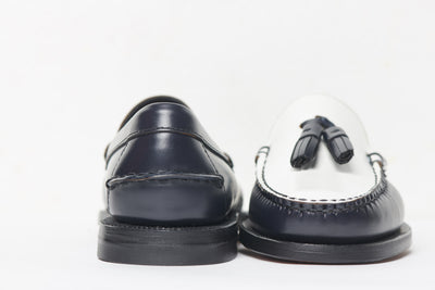 Women's Loafers | Sebago | Citysides | Classic Will | Navy Blue & White | Heel & Toe View